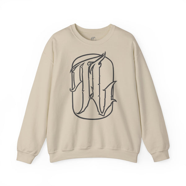sand sweatshirt with a text design on the front, front